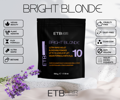 ETB Hair Bright Blonde Violet Plex 10 – Pudră Decolorantă Vegană, Mini (50 g)