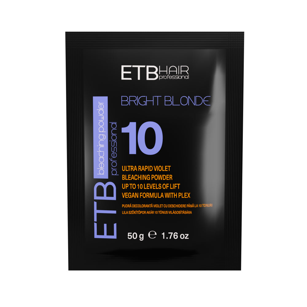 ETB Hair Bright Blonde Violet Plex 10 – Pudră Decolorantă Vegană, Mini (50 g)