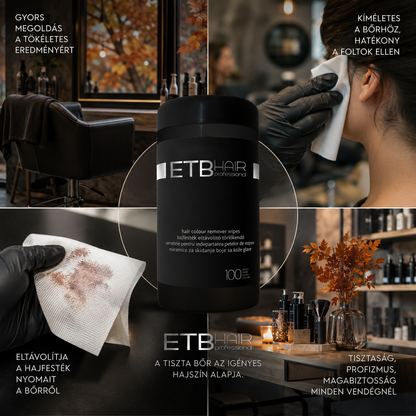 ETB Hair Șervețele Profesionale Pentru Îndepărtarea Petelor De Vopsea 100Buc