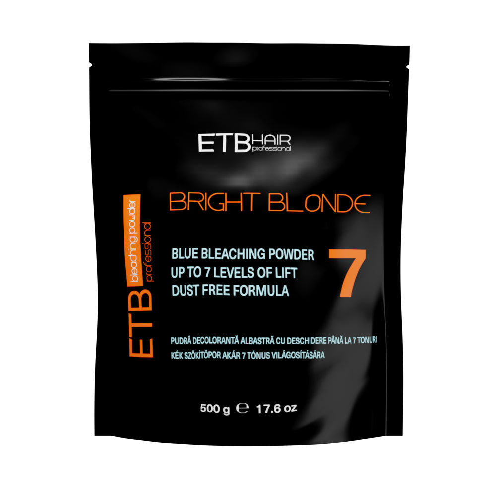 ETB Hair Professional Bright Blonde Szőkítőpor, Kék, 7 Szint Világosítással, 500g