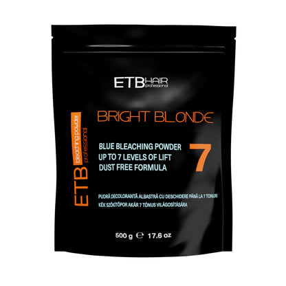 ETB Hair Professional Bright Blonde Szőkítőpor, Kék, 7 Szint Világosítással, 500g