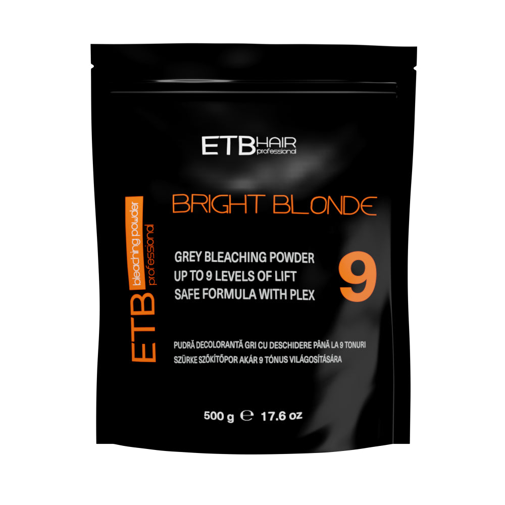 ETB Hair Professional Bright Blonde Szürke Szőkítőpor 9 Szint Világosítással 500g
