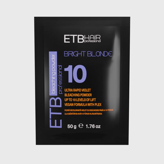 ETB Hair Bright Blonde Violet Plex 10 – Pudră Decolorantă Vegană, Mini (50 g)