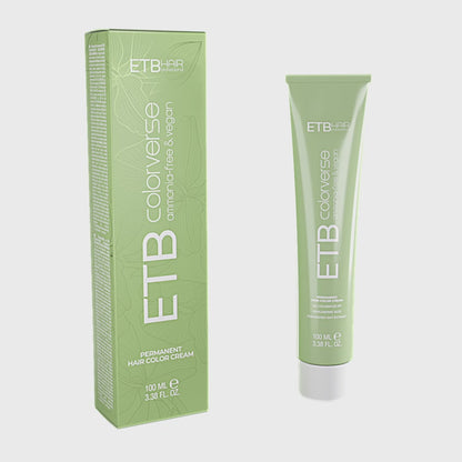 ETB HAIR COLORVERSE FĂRĂ AMONIAC & VEGAN VOPSEA PROFESIONALĂ PERMANENTĂ 1.0, NEGRU, 100 ML